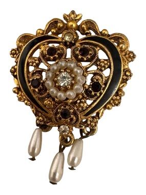 Vintage Florenza Heart Brooch